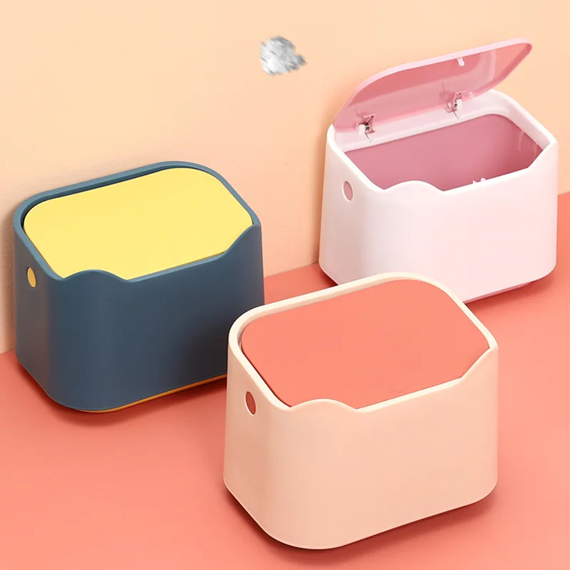 

Mini Small Waste Bins Desktop Garbage Basket Home Table Plastic Trash Can Office Supplies Dustbins Sundries Barrel Box