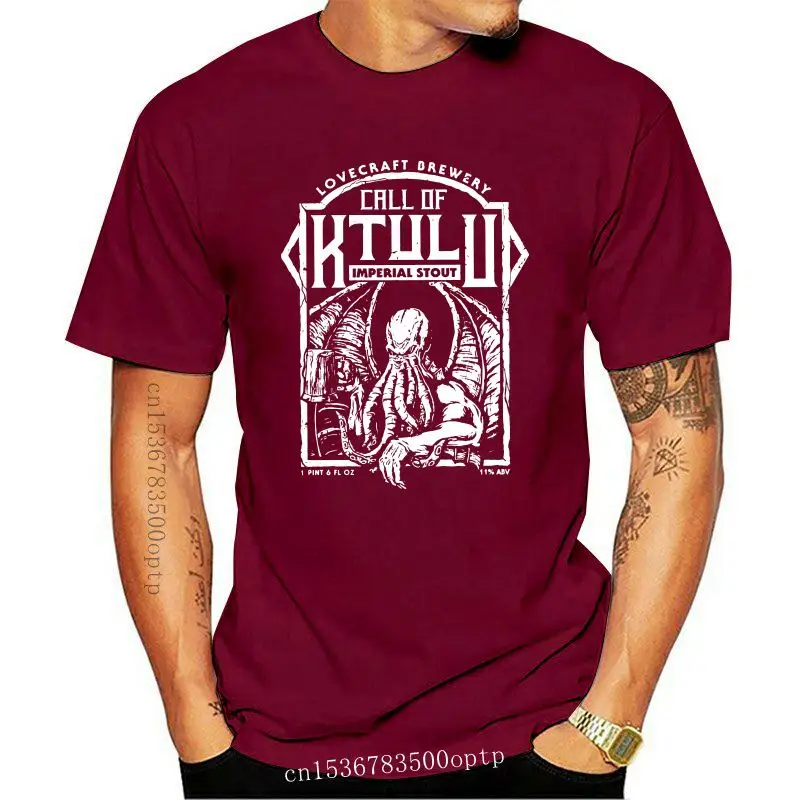 

Camiseta de manga corta de algodón puro para hombre, camisa divertida de cuello redondo, con frase de Cthulhu, Ktulu, pulpo, cer