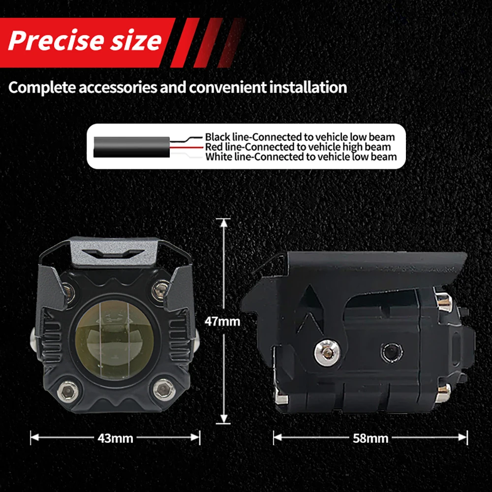 2 Шт. Светодиодные Прожекторы Для Мотоциклов Дальний/ближний Свет