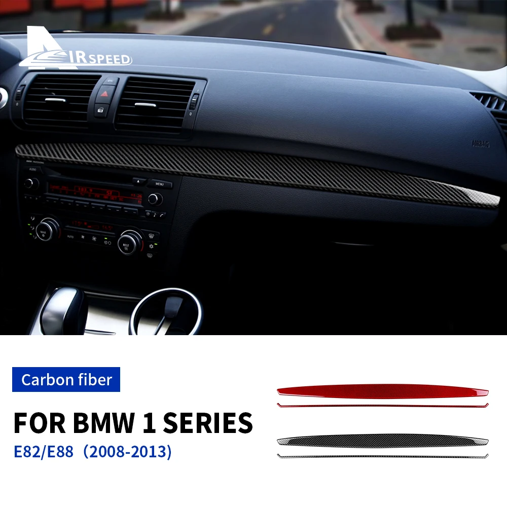 Carbon Fiber for BMW 1 Series E82 E88 2008-2013 Accessories Trim Stickers Co-Pilot Instrument Panel Car Styling Interior Decals