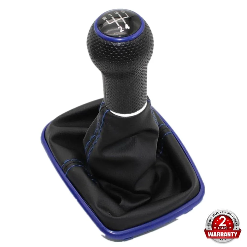 For Seat Leon 2000 2001 Toledo 1999 2000 2001 Car-Styling Car 5 / 6 Speed 23mm Blue Line Gear Stick Shift Knob With Leather Boot