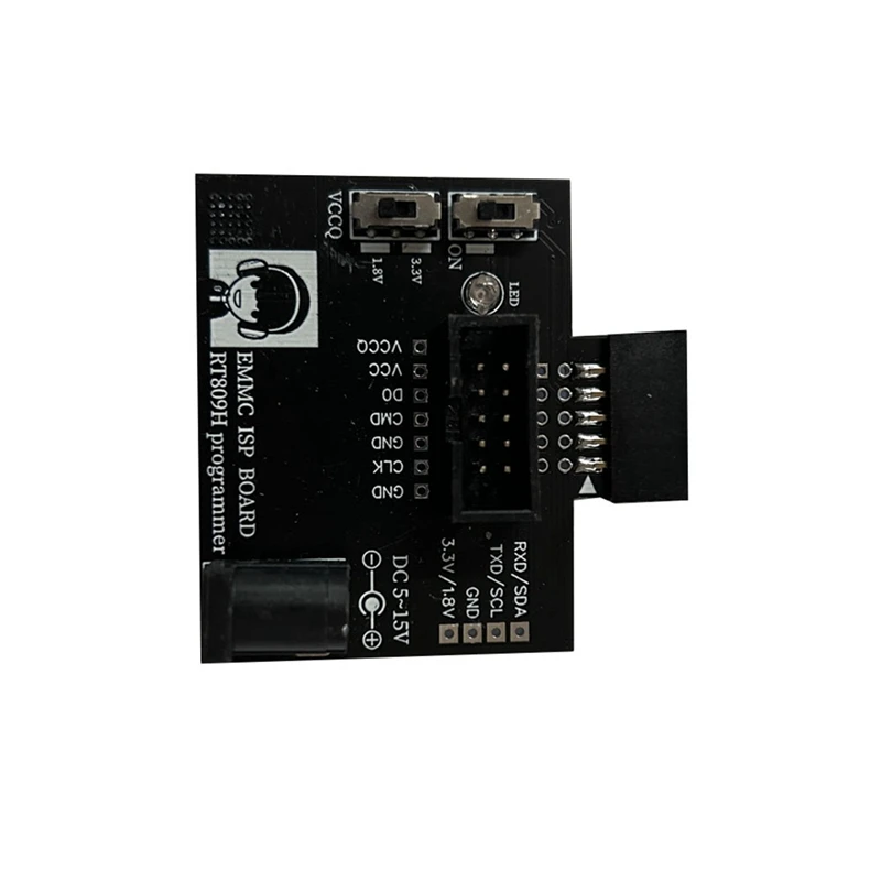 

1Pcs EMMC ISP Board For RT809H Programmer EMMC Adapter DC 5-15V Fast Reading Writing Speed Smart Calculator Chip Black