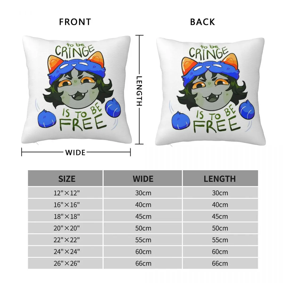 Homestuck Nepeta To Be Cringe Is Free квадратная наволочка Подушка на молнии комфортная для дома