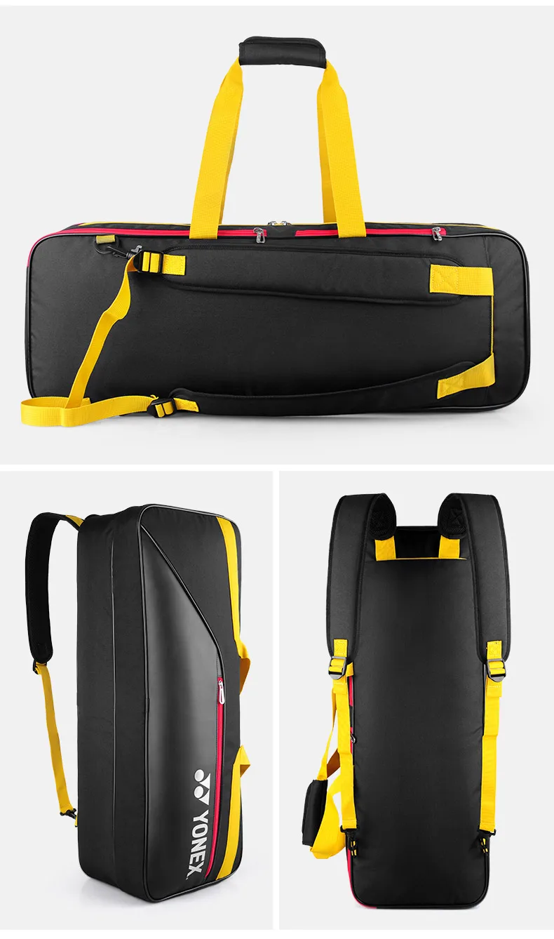Original YONEX 6-10 Pcs Badminton Tennis Shoulder Bag Sport Large Badminton Rackets Backpack with Independent Shoes Compartment