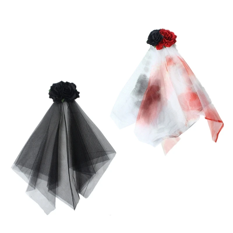 Свадебная пряжа в стиле панк головные уборы с цветком свадебная короткая