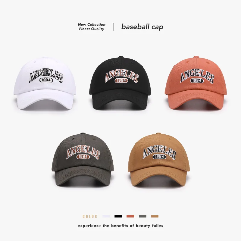 Spring and Summer Soft Top Outdoor Men's Baseball Cap Women's Fashion Curved Brim Letter Embroidery Washed Student Cap