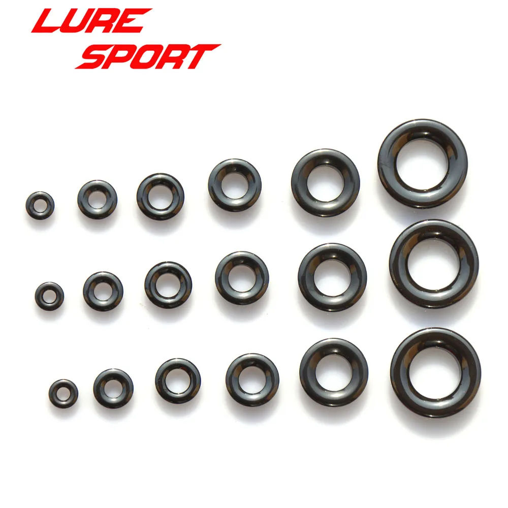 LureSport 12pcs 18pcs size 6-20 Thickening Alconite Ring Ceramic Black Guide Ring Rod Building component Repair DIY Accessory enlarge