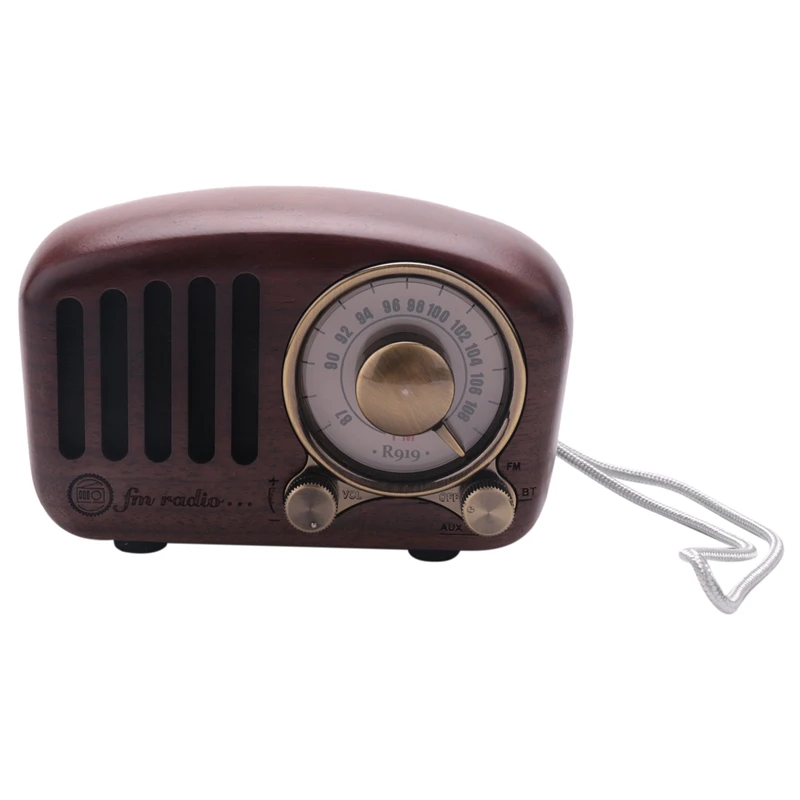

Vintage Radio Retro Bluetooth Speaker - Walnut Wooden Fm Radio, Strong Bass Enhancement, Loud Volume, Bluetooth 4.2 Aux Tf Card