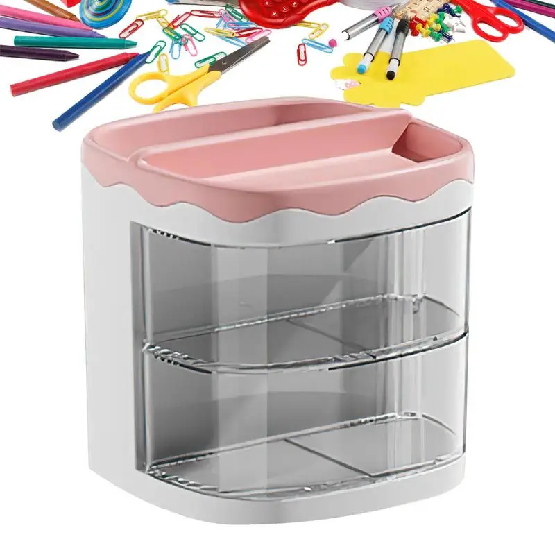 

Настольный органайзер для хранения, настольный органайзер с прозрачными ящиками, вместительный держатель для карандашей с несколькими сетками для ластика