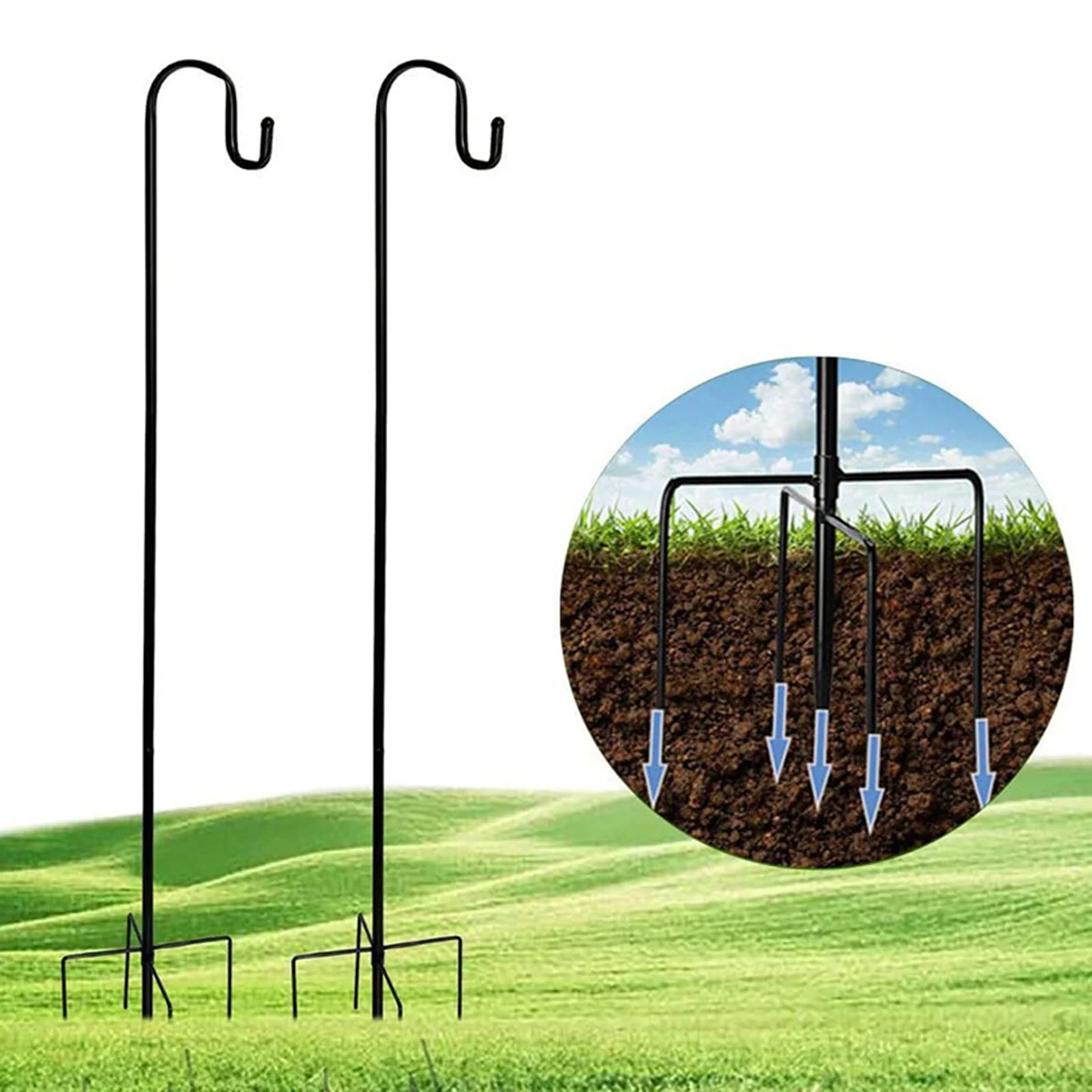 

Stable Shepherds Hook Stand Heavy Duty Garden Stake Hanger for Bird Feeder