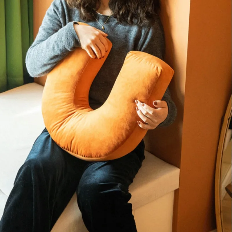 Inyahome Shaped Velvet Pillow Wave Knot Cushion For Sofa Bed Waist Pillow Cute Kids Home Decor Geometric Art Cushion Farmhouse