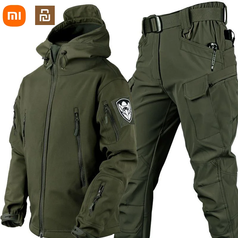 Xiaomi Youpin Outdoor Shark Skin Thermal Suit Special Forces Camouflage Brushed Thickened Suit Autumn and Winter Soft Shell home