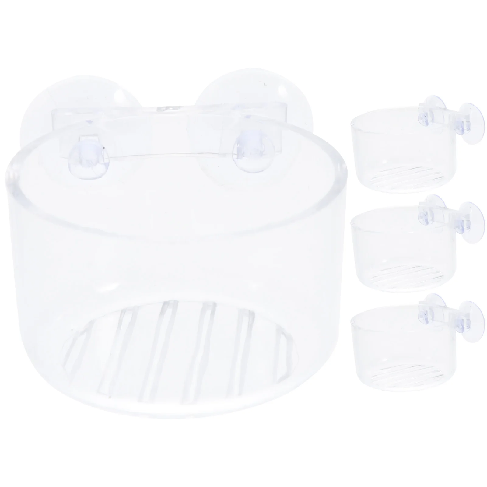 

4 Pcs Aquarium Pots Fish Tank Planters Plants Shrimp Feeder Acrylic Suction Cup Hanging Wall