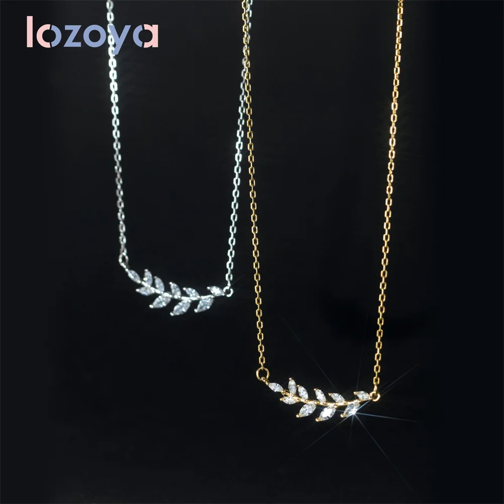 

Женское Ожерелье Lozoya из стерлингового серебра 925 пробы, длинная пасторальная цепочка с листьями до ключиц, подарочное ювелирное изделие из ...