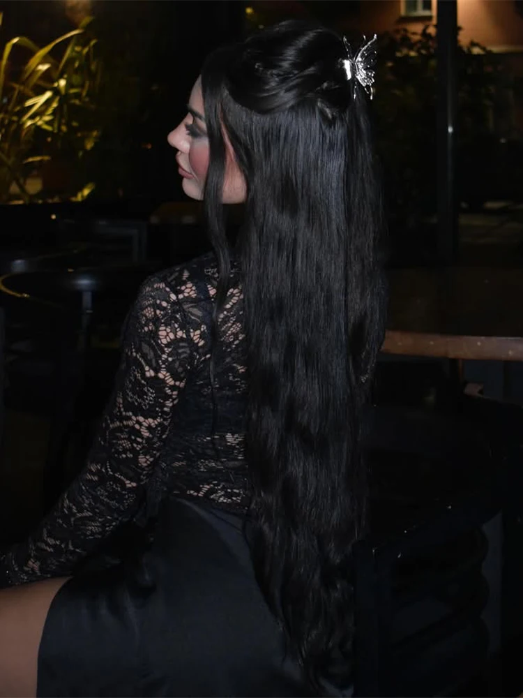 CNYISHE Кружевные прозрачные костюмы с разрезом модные сексуальные клубные женские