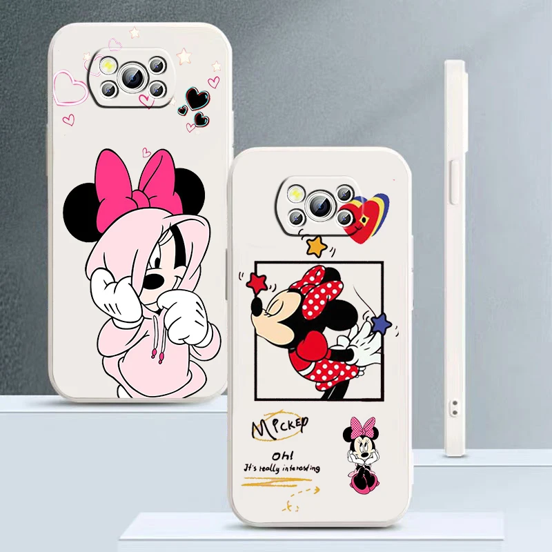 

Liquid Rope Funda Cool Disney Mickey Minnie Phone Case For Xiaomi Mi Poco X4 X3 C40 C3 M4 M3 F4 F3 GT Pro NFC 5G Soft Cover