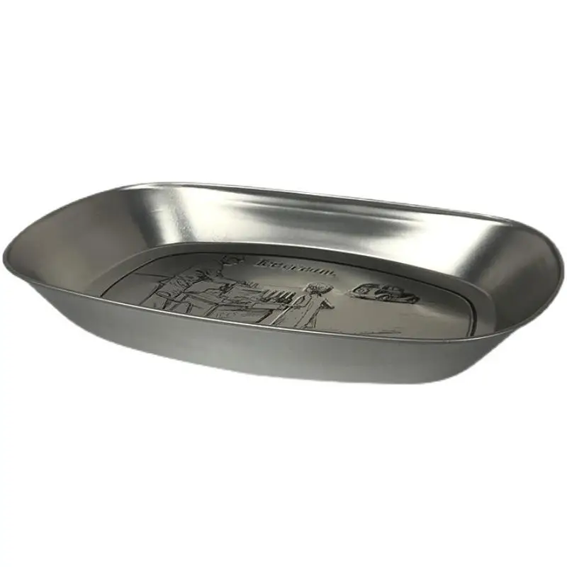 

1Pc Camping Fruit Plate European Retro Tinplate Plate Camping Tableware Self Driving Travel Portable Camping Barbecue Plate