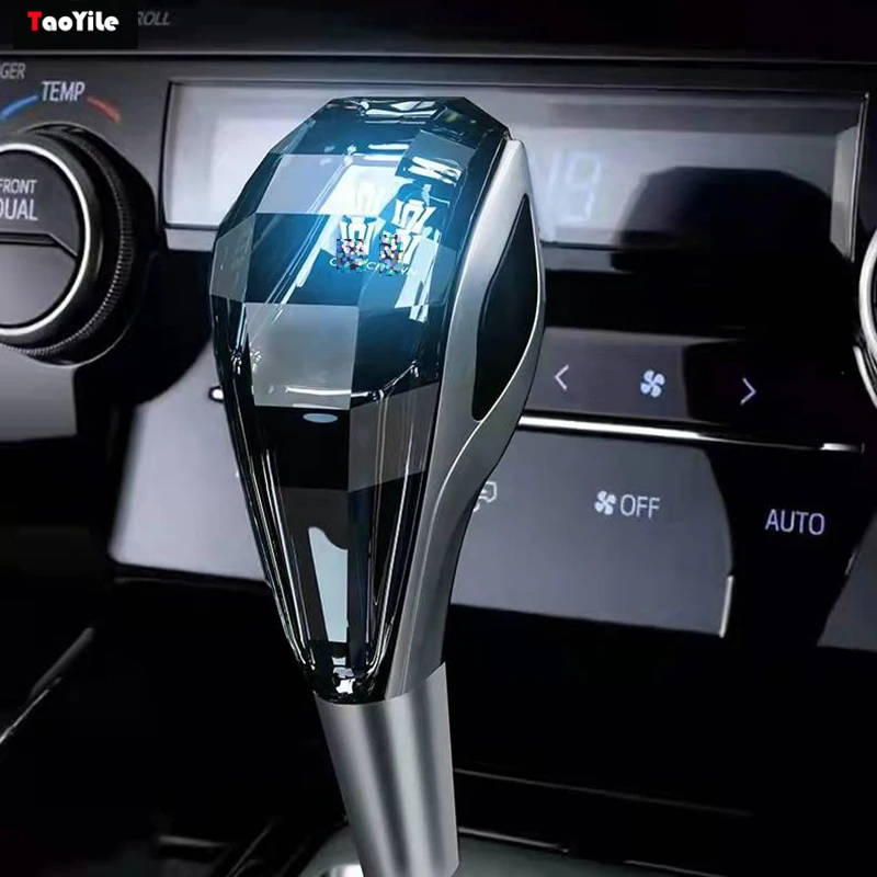 

Auto interior accessories crystal touch luminous pommeau de levier de vitesse de voiture RGB led acrylic shift car gear knob