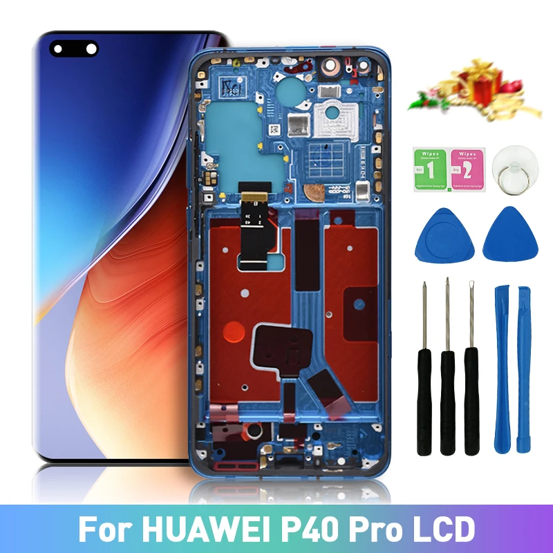 

6.58" LCD for Huawei P40 Pro Display ELS-N04 ELS-NX9 100% Tested ELS-TN00 Touch Screen LCD Replacement Digitizer Assembly Part