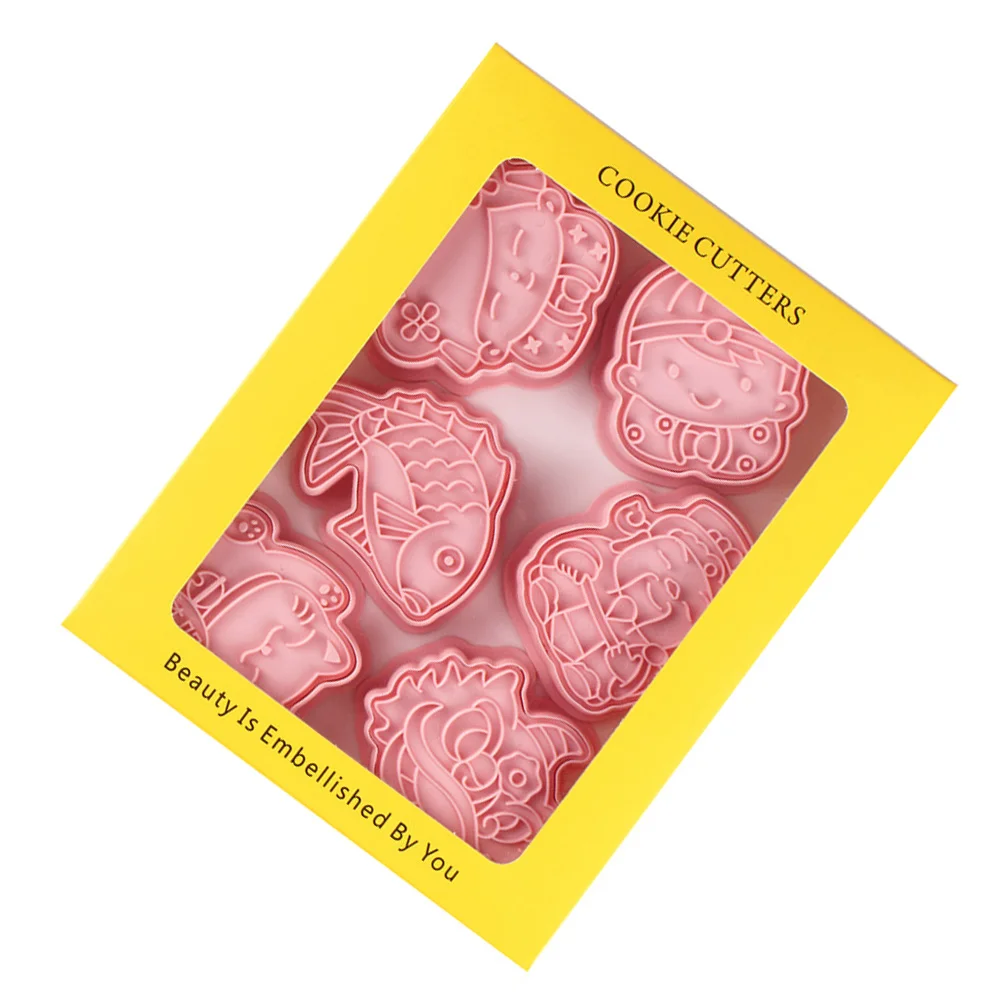 

Cookie Baking Biscuit Stamp Biscuits New Year Fondant Mold Molds 3D Novelty Chinese Animal Diy Cake Pastry Embosser Cartoon