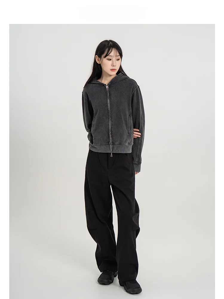 Oussez оригинальная короткая толстовка с капюшоном верхняя одежда женская весна и