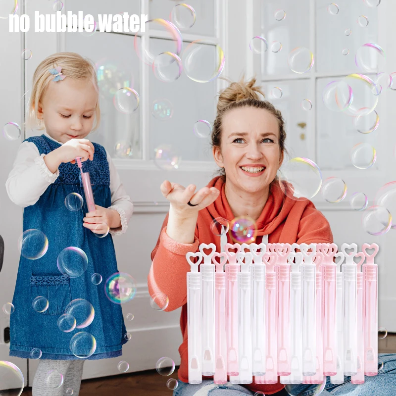 

10/20pcs Love Heart Wand Tube Bubble Soap Bottle Wedding Birthday Festival Party Decoration Outdoor Toy Wedding Supplies