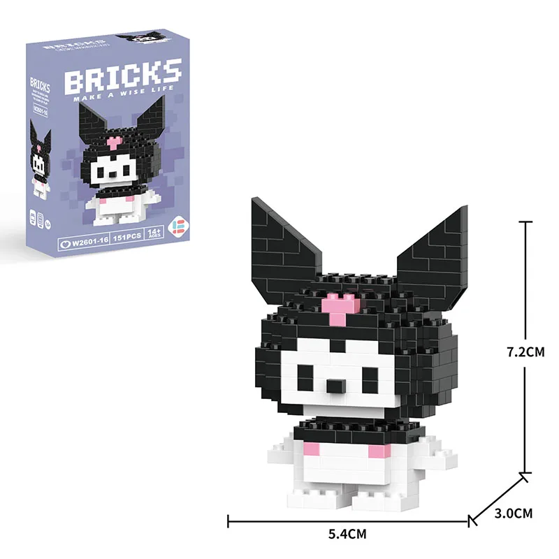 Sanrio строительные блоки аниме Kawaii для мальчиков и девочек Kuromi Hello Kitty Melody Cinnamoroll