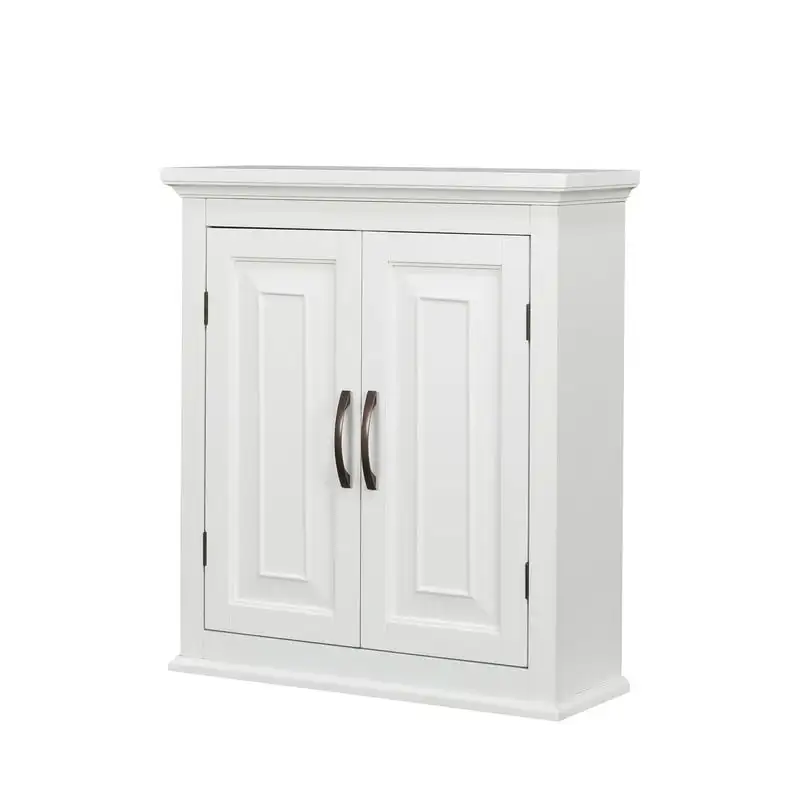 Removable Wall Cabinet 2 Doors with 2 Shelves, White