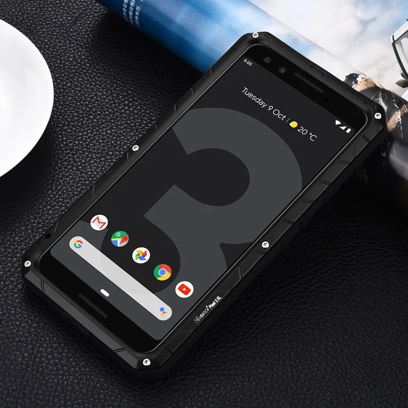 Daily Waterproof Case For Google Pixel 5 Shockproof Heavy Duty Tank Silicone Aluminum Metal Cover For Google Pixel 3 3a 4 4a Xl