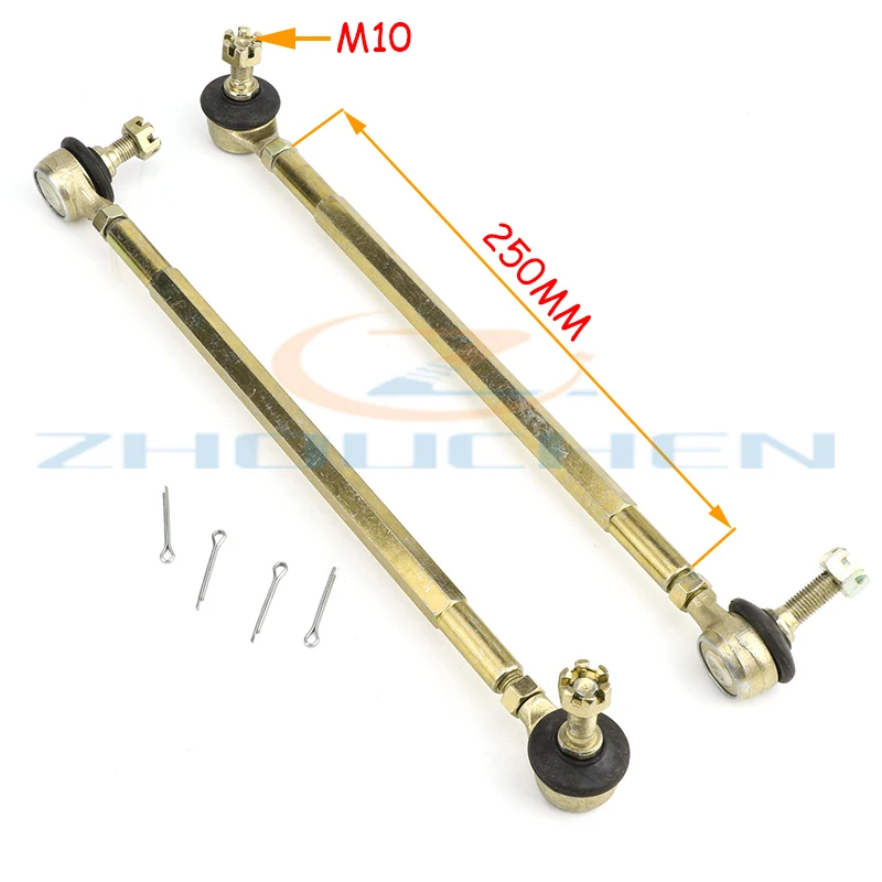 2PCS M10-M10 Left Hand Thread Steering Tie Rod kit Fit For Chinese China UTV Go Golf Kart Buggy Gear Rack  Bike Parts images - 6