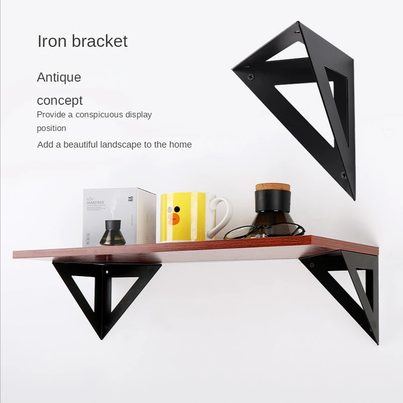 

Wall Mounted Floating Triangular Fixed Bracket Bracket Black Diaphragm Support Plate Bracket Wall Iron Shelf Shelf Support