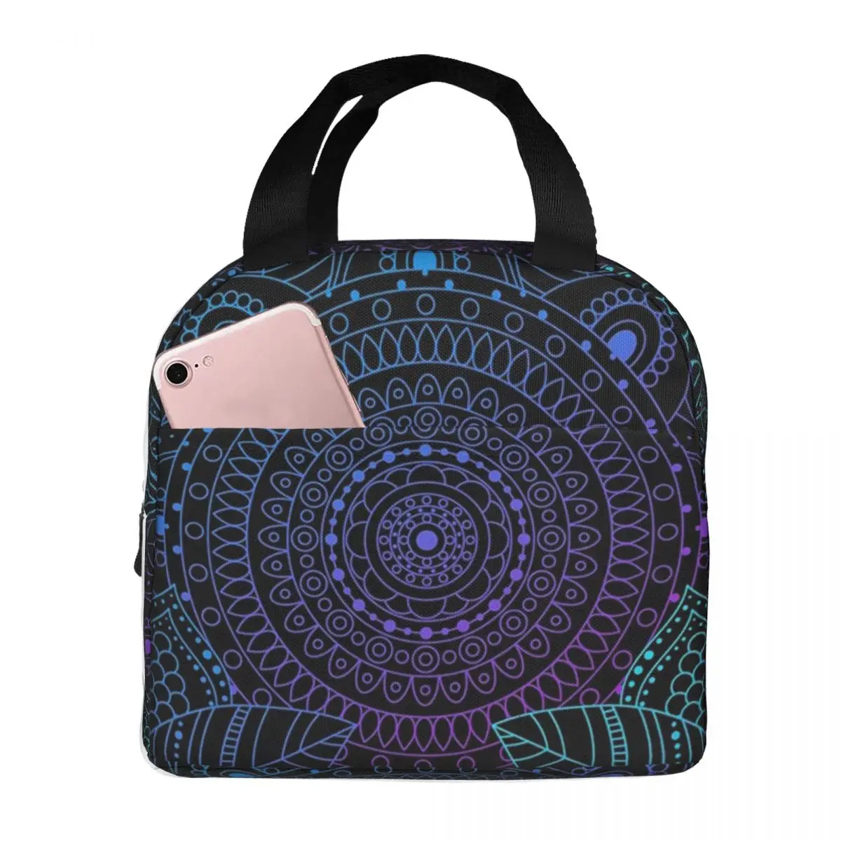 Lunch Bags for Women Kids Jungle Night Mandala Thermal Cooler Waterproof School Bohemian Boho Canvas Tote Food Storage Bags