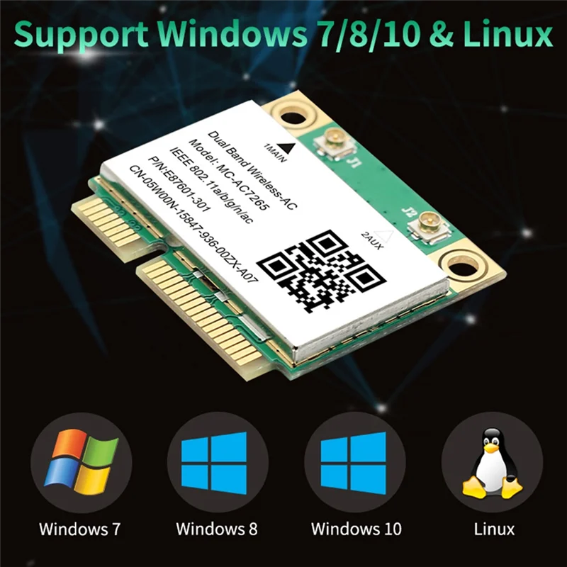 Беспроводная Двухдиапазонная мини-карта Wi-Fi 4 2 Мбит/с Bluetooth 802.11Ac G 5 ГГц