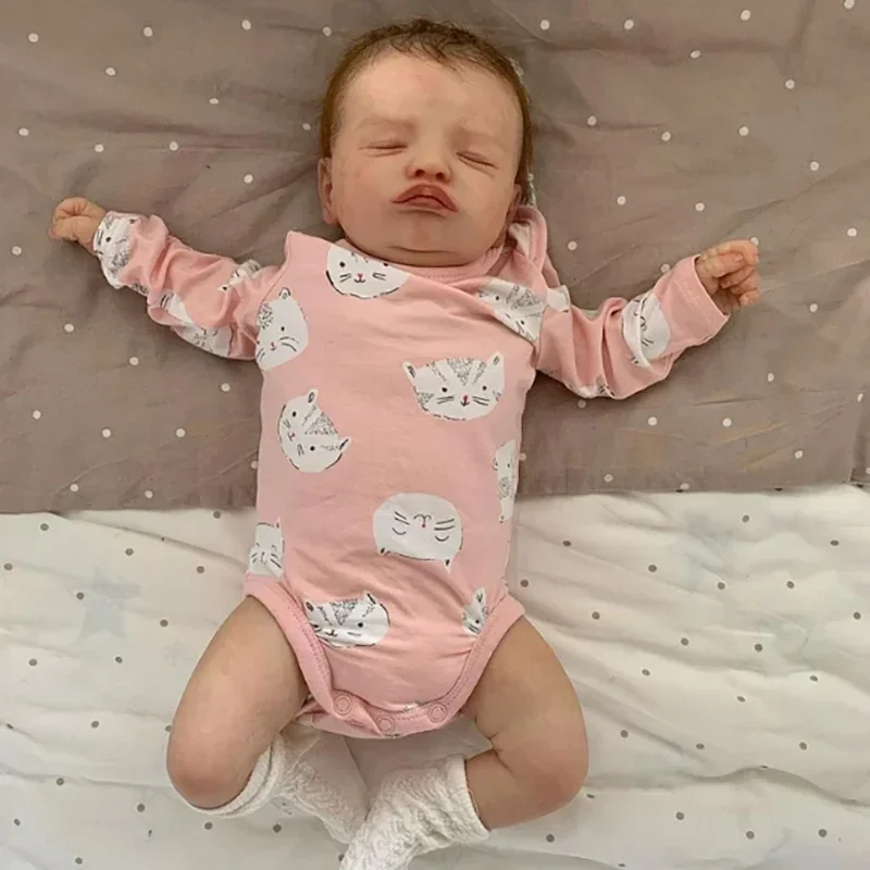 18inch Reborn Baby Doll Sleeping Girl Rosalie Real Looking Dolls 3D Skin with Visible Veins Muñecas Bebes
