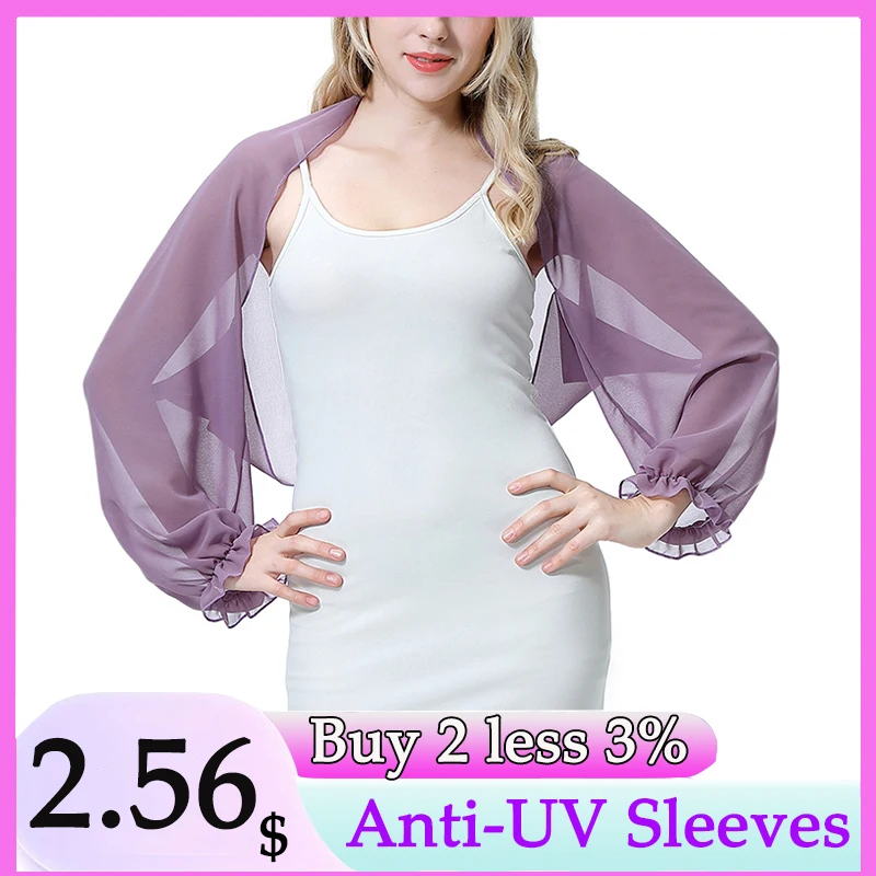 

Женская летняя шифоновая шаль с защитой от УФ-излучения, Солнцезащитная шаль для вождения, пляжный шарф с манжетами и рукавами реглан