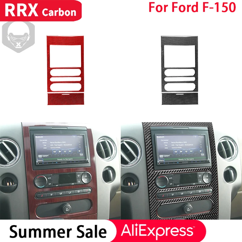 

RRX For Ford F150 F-150 2004-2008 Carbon Fiber Interior Radio AC Ashtray Box Frame Cover Trim Stickers Car Accessories