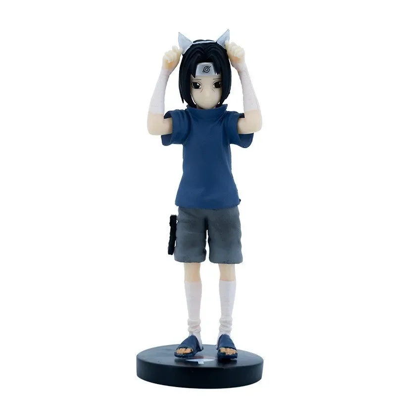 

14cm Anime Naruto Childhood Uchiha Itachi Cat Ears Akatsuki Member PVC Action Figures Model Toys Doll Collection Kids Gifts OPP