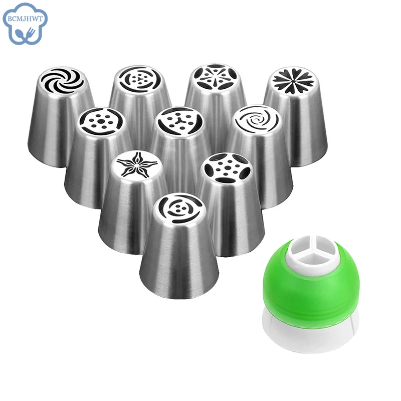 7/11PCS Cream Pastry Decorating Tips Set Stainless Steel Russian Tulip Icing Piping Cake Nozzles Cupcake Baking Tools