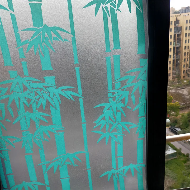 Бамбуковая самоклеящаяся полупрозрачная оконная целлофановая раздвижная дверь