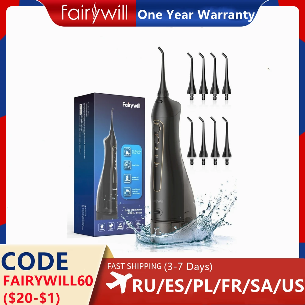 Ирригатор для полости рта Fairywill 2022 мл | Бытовая техника