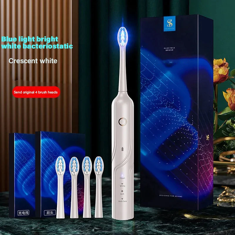 Sonic Electric Toothbrush SG-507 Adult Timer Teeth Whitening Brush 4 Modes Baby With Blue Light  USB Rechargeable 4Tooth Heads enlarge