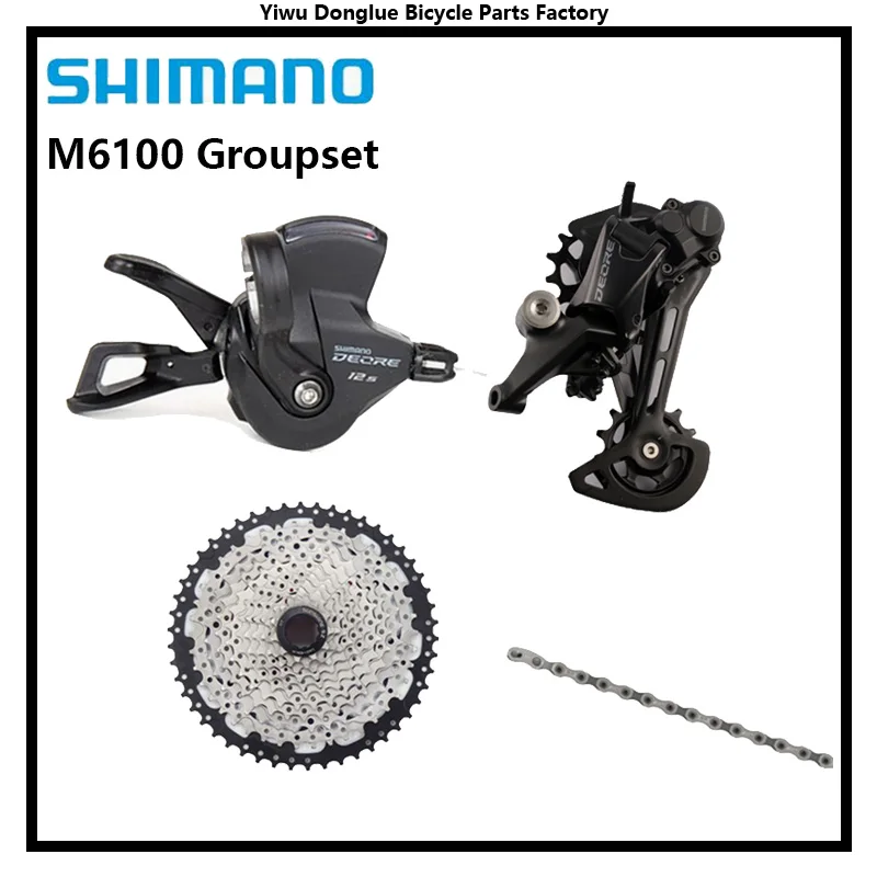

SHIMANO DEORE 12s Groupset M6100 SL+RD+CN Sunshine 11-46T 11-50T Sunrace 11-51T Cassette 12 Speed Groupset For MTB Mountain Bike