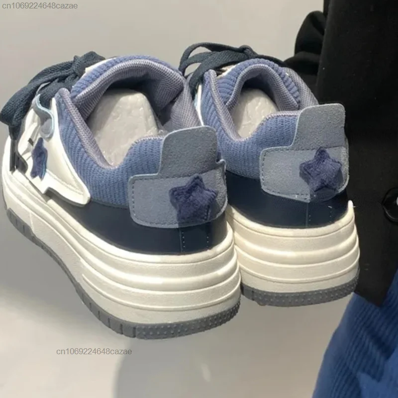 Harajuku Korean Shoes PU Leather Versatile Women's Shoes Flat Bottom Leisure Sneakers Spring New Board Shoes Y2k Couple Sneakers