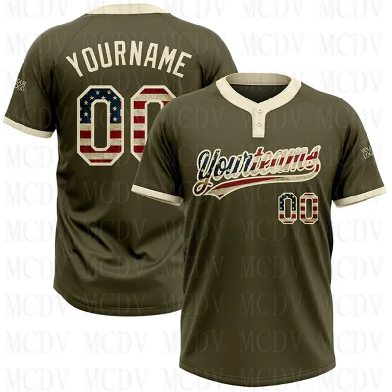 

Custom Olive Vegas Gold-Camo Salute To Service Two-Button Unisex 3D Printed Team Name Number Jerseys Sports Wear Adult Youth