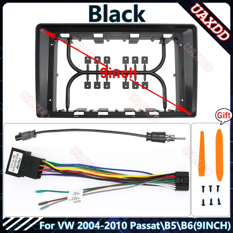 

Для VW 2004-2010 PASSAT B5 B6 9-дюймовый 2Din автомобильный радиоприемник пластиковая панель панели приборной панели установка рамки Android мультимедийные кабели