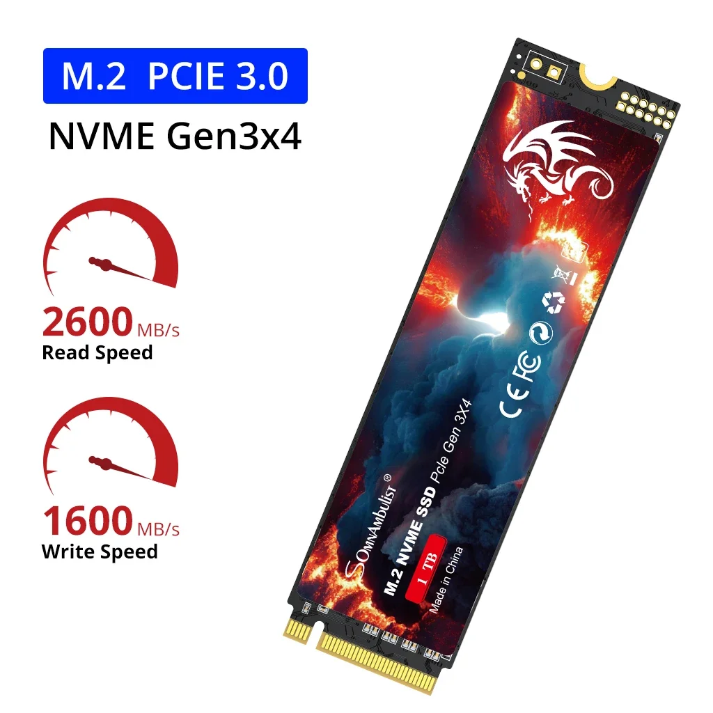 SomnAmbulist SSD M2 NVME внутренний твердотельный накопитель PCIe 3 0x4 256 ГБ/512 ГБ/1 ТБ для