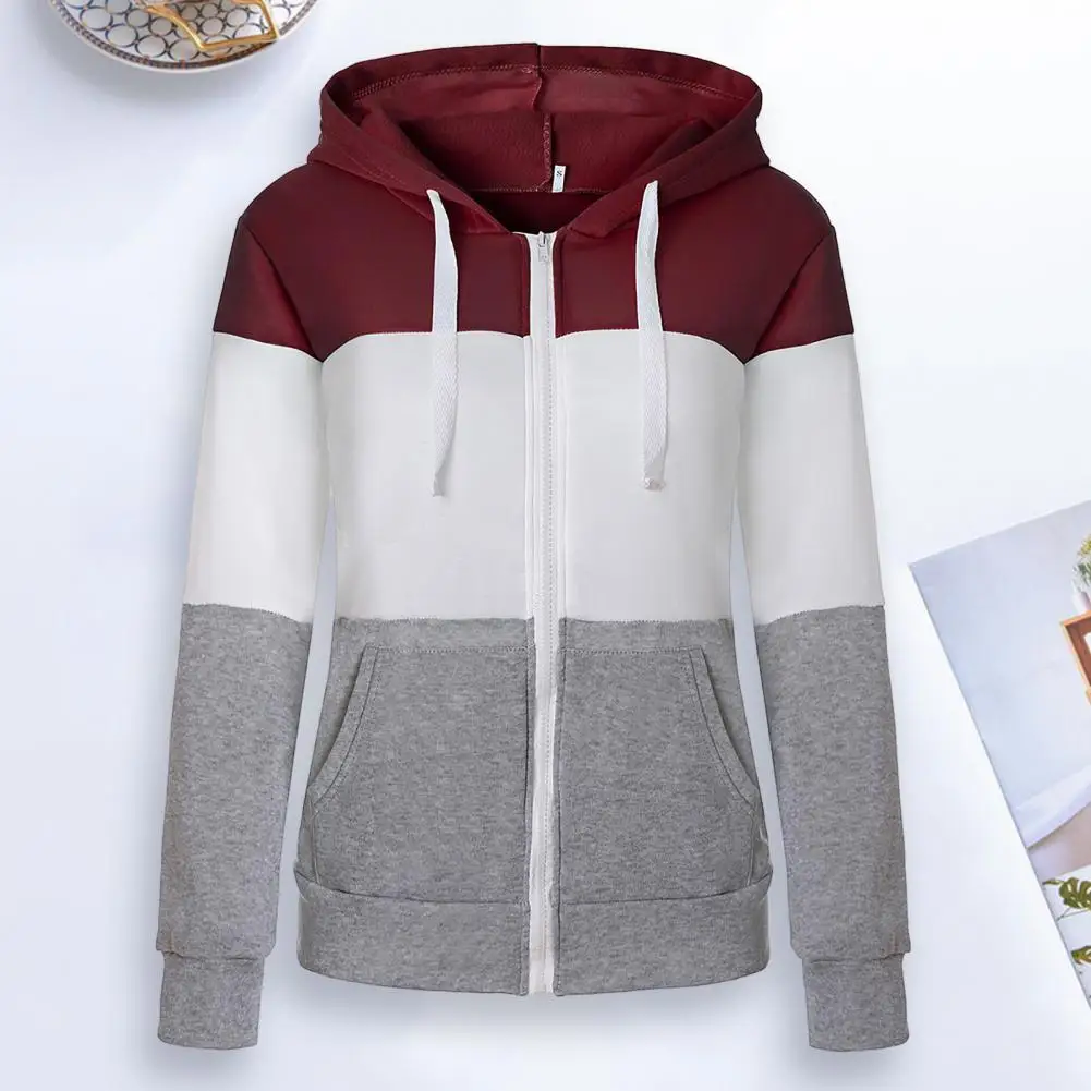 

Autumn Coat Hooded Sweatshirt Coat Drawstring Stretch Autumn Coat