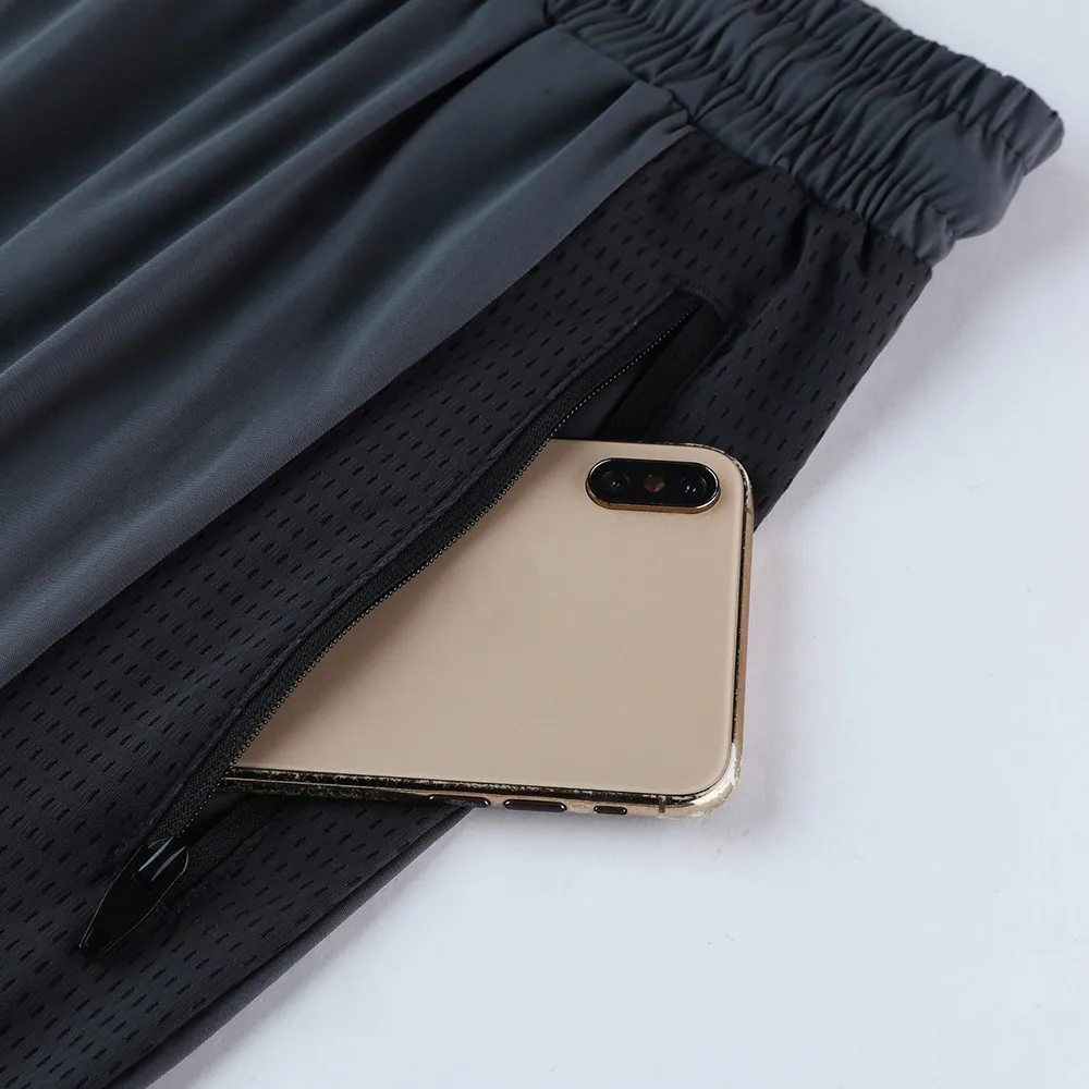 Быстросохнущие спортивные штаны для мужчин на молнии с карманами тренировочные