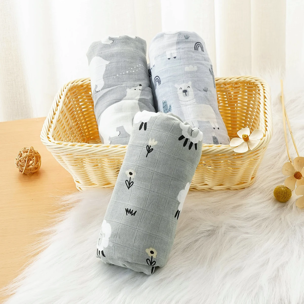 Kangobaby # My Soft Life #3 шт. в комплекте бамбуковые хлопковые детские муслиновые пеленки