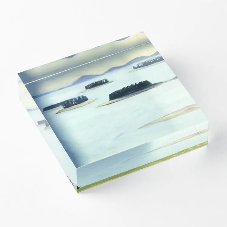 Дальний олень остров акриловый блок Забавный принт Модный интерьер декор для